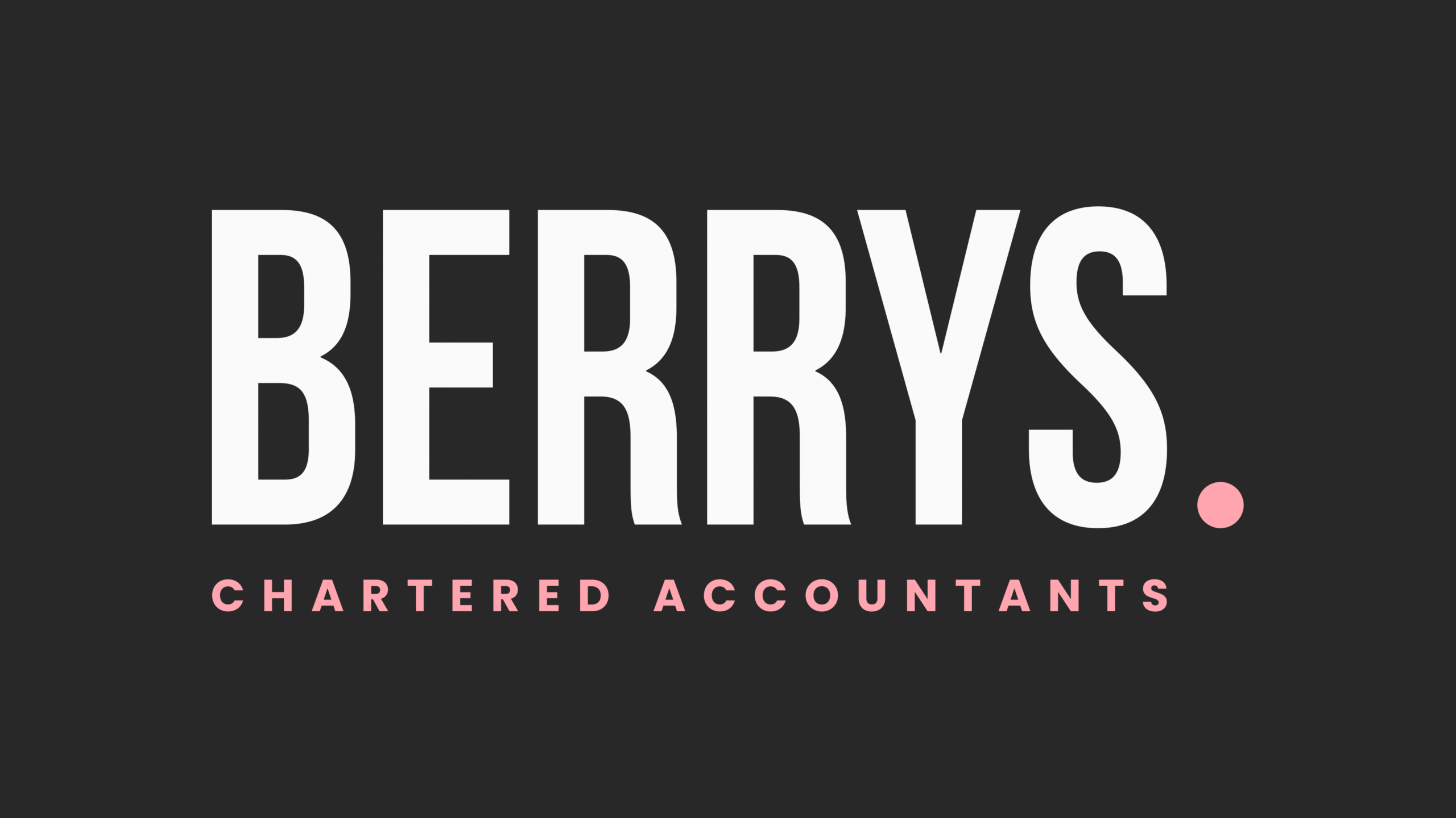 Orchid Work - Berrys - Logo with white and pink text on a black background