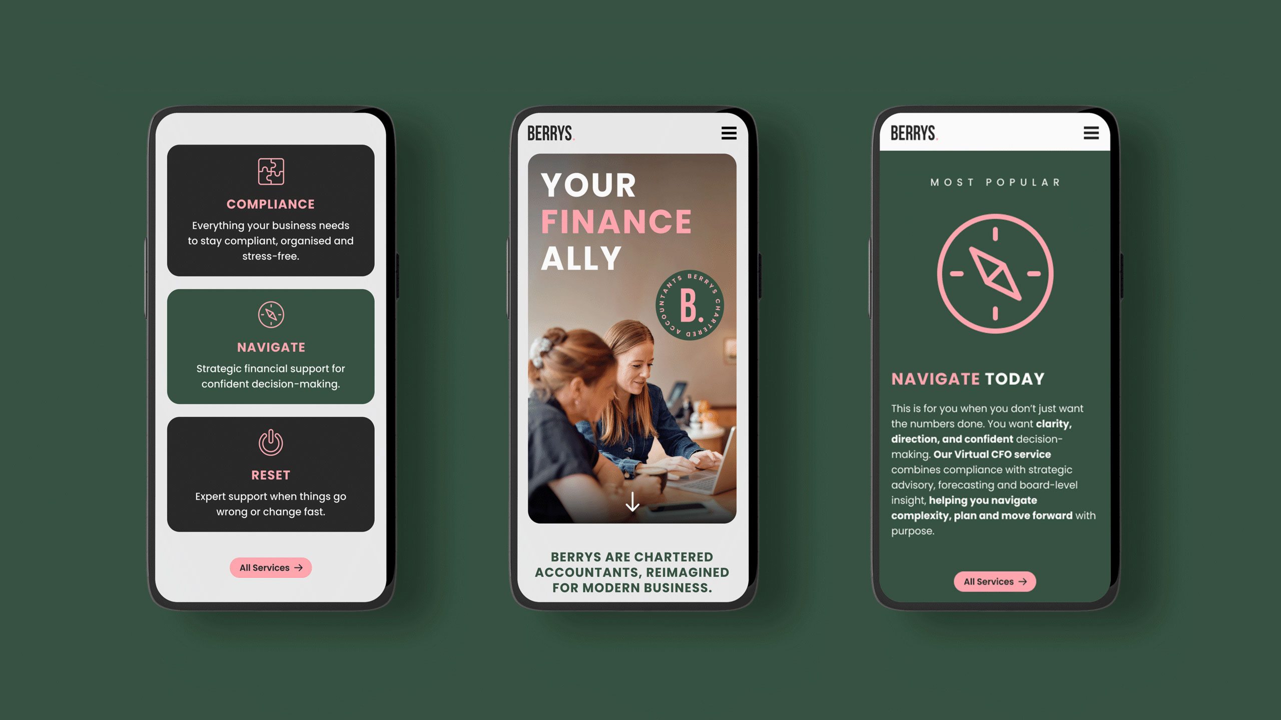 Orchid Work - Berrys - Website mobile mockups